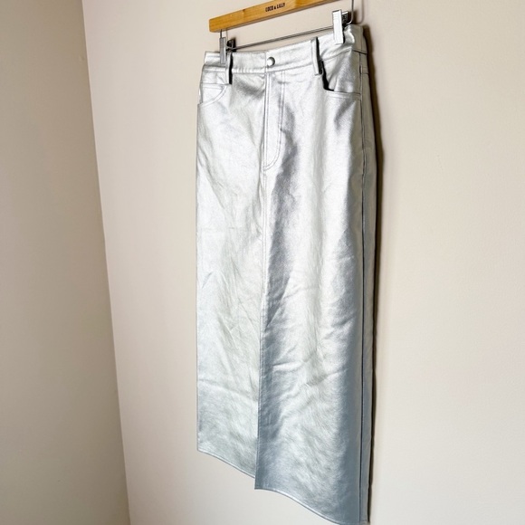 WAYF METALLIC PENCIL SKIRT - M - Picture 5 of 9